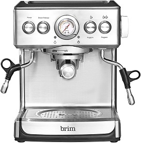 Brim 19 Bar Espresso Machine, Espresso Maker, Milk Steamer, and Frother Machine